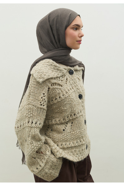 Fresh Cashmere Textured Shawl Smoke