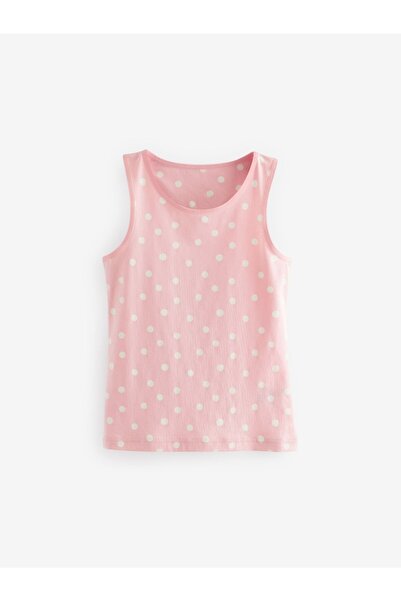 Next Baby Cotton Pink Heart Patterned Thick Strap Undershirt Set of 3