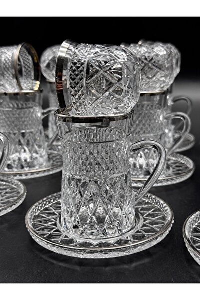 cc bin shihon Crystal glass tea set with saucer and Arabic coffee cup, 36 pieces, for 12 people