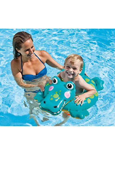 LUDIRO Swimming Ring for Children, Crocodile, 86x58 Cm, Green, + 3 Years