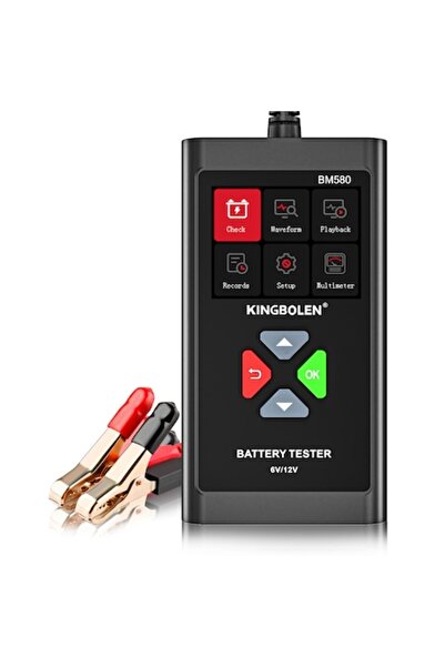 GizMondo Tester de baterii BM580 6V/12V — 2Ah–220Ah (motociclete, autoturisme...