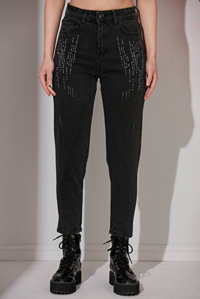sstyle moda taşlı kot jeans