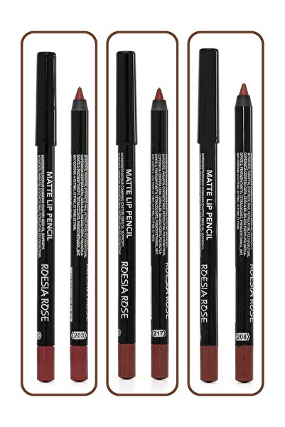 Roesıa Rose Cosmetics Rose Mat Dudak Kalemi Serisi 3 Adet
