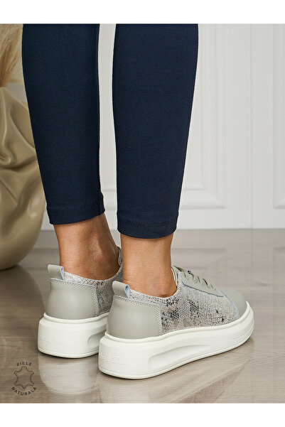 ANGEL BLUE Casual shoes made of genuine leather WITH THICK SOLE CRL1509 Grey