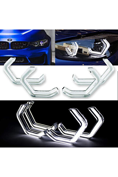 OEM Kit faruri Angel Eyes Iconic M4 Style pentru BMW Seria 3 F30, Seria 4 F32...