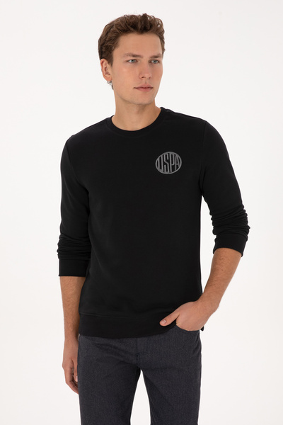 U.S. Polo Assn. Men's Regular Fit Crew Neck Black Sweatshirt 50308717-Vr046