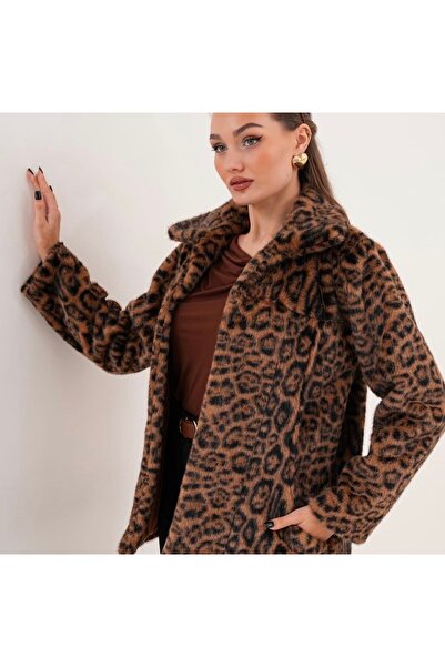 GÜZELLER Leopard Pocket Jacket Coat