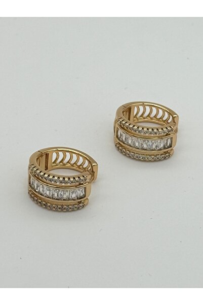 AUBRA Halo Drift Zirkon Sıra Taşlı Çelik Küpe Rose Kaplama