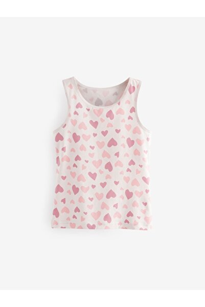 Next Baby Cotton Pink Heart Patterned Thick Strap Undershirt Set of 3