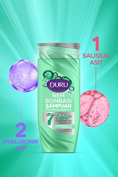 Duru Nem Bombası Şampuan 400 ml Yağlanma-Yıpranmış-Kepeğe Karşı 3 lü Karma Paket
