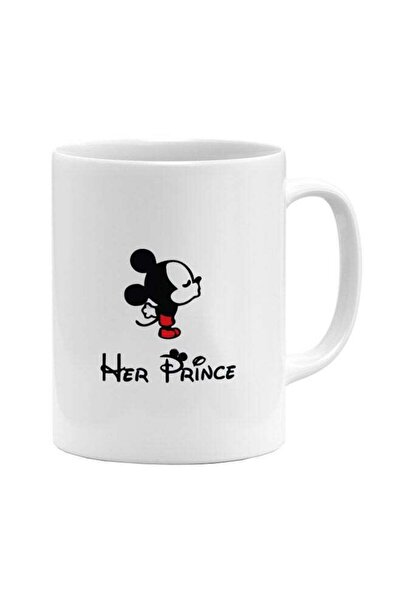 LOUD UNIVERSE كوب قهوة مطبوع ميكي ماوس، أبيض/أسود/أحمر/أصفر