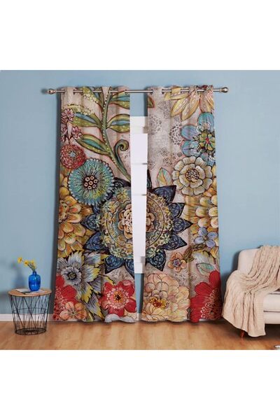 fulina Floral Curtains Blackout Window Panels Room for Living Room Dining Room Bedroom, 52"×84", 2 Panels