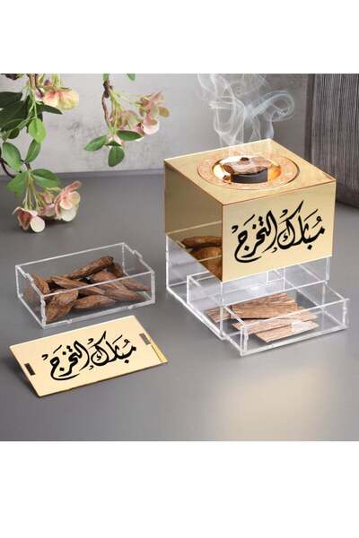 Story of candle Incense burner with storage box - 'Congratulations on Graduation' (shiny transparent acrylic)