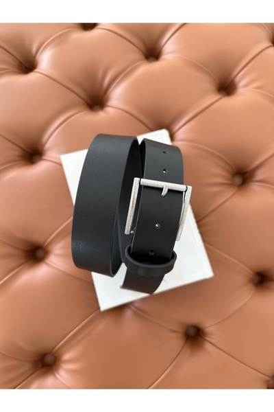 coaksco Women's Tin Square Buckle Black Belt