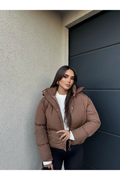 Lux Vestimenta Kapüşonlu Yaka Bağcıklı Micro Şişme Mont Kaban