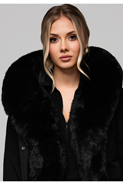 OMBRE Women's Jacket with Removable Fur OW-JALP-0100 v1 - Black