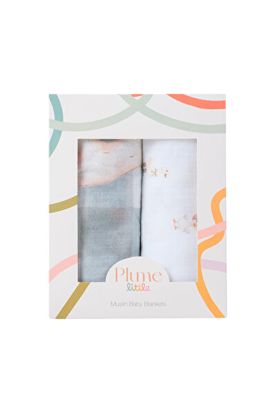 Plume Ceramic Home 100% Cotton Baby Muslin Blanket 95X95 - Set of 2 Blankets