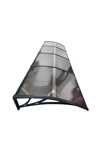 MAPROFI Copertina de usa 400x100cm marchiza adapost acoperis Negru-Bronz