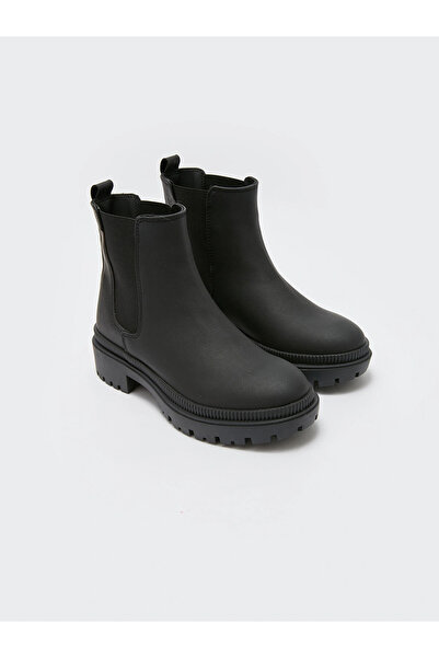 LC Waikiki Γυναικείες μπότες LCW STEPS Black Leather Look