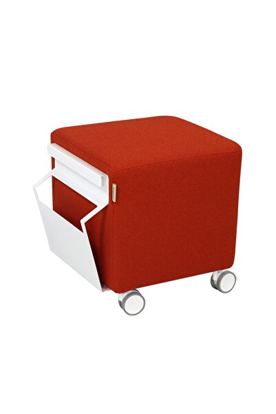 Madestr Cube Puf, Tekerlekli Puf, Çok Amaçlı Dekoratif Pufkoltuk, Dergi ve Gazetelik Aparatlı