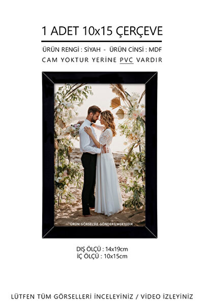 bymat 1 Adet 10x15 Çerçeve - Fotoğraf Çerçevesi - Klasik Çerçeve - Mini Çerçe...