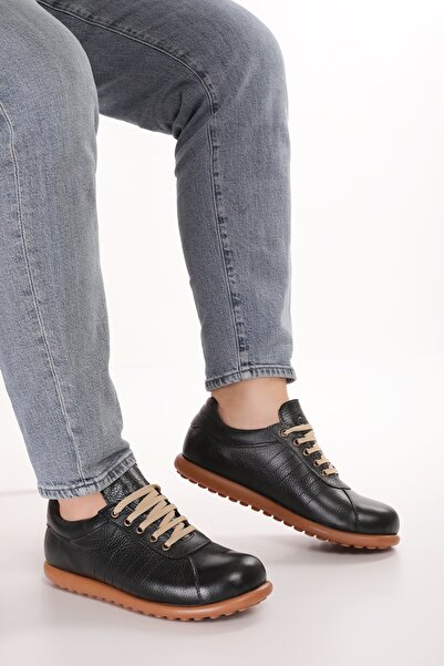 Gondol Genuine Leather Inside and Out Daily Comfortable Casual Shoes Pelotaz Black