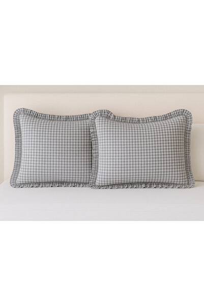 Belomia Home Collection Σετ 2 τεμαχίων Vintage Βαμβακερές Μαξιλαροθήκες με σχ...