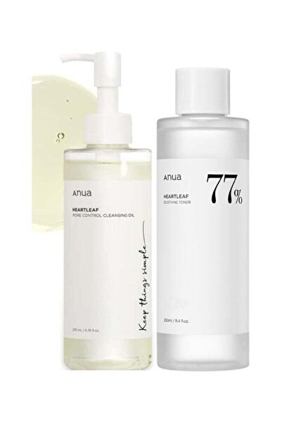 ANUA Heartleaf Pore Control Cleansing Oil & 77% Soothing Toner Set