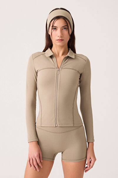 Los Ojos X Ece Mink Zippered Sports Jacket Collared