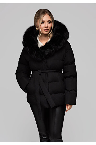 OMBRE Women's Insulated Jacket with Fur Trim OW-JALP-0103 v2 - Black