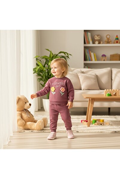 SeaBubbles Flower Embroidered Baby Girl Winter Set