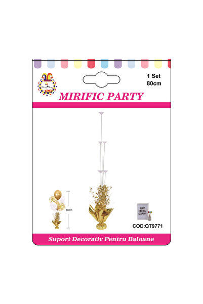 Mirific Party White and Gold Balloon Holder, 80 cm