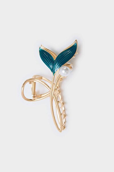 DeFacto Women's Blue and Pearl Detailed Latch Buckle F8268Axns