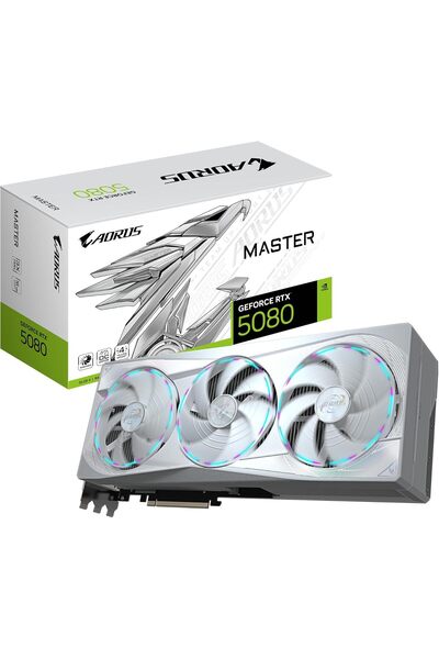 Gigabyte AORUS GeForce RTX 5080 MASTER ICE 16G Graphics Card - 16GB GDDR7, 256-bit