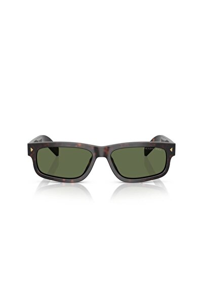 Prada PR B11S 17N20G 55 Köşeli Kahverengi Renkli Unisex Güneş Gözlüğü
