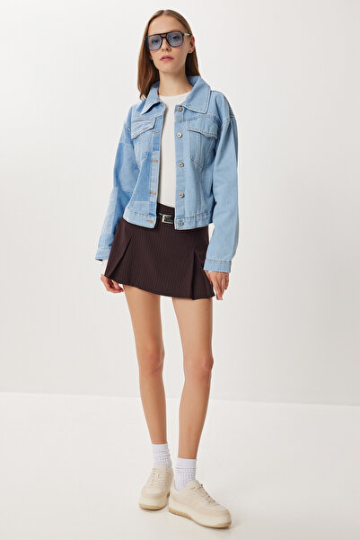 Lovelyİstanbul Contrast Color Denim Jacket Lsa0020 Blue