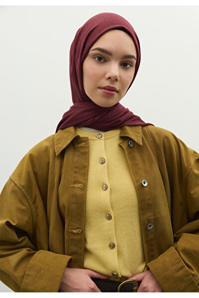 Fresh Cashmere Textured Shawl Burgundy