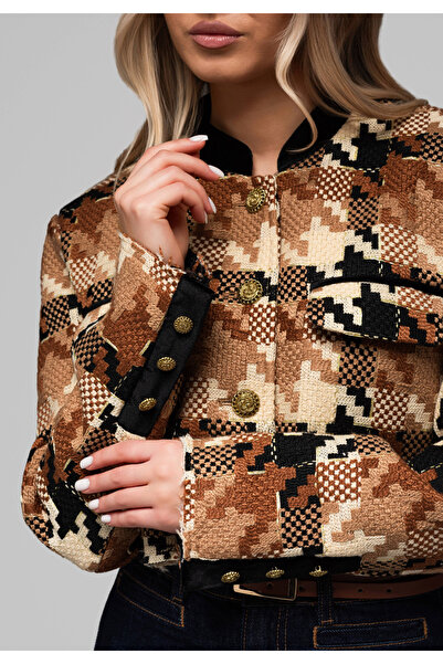 OMBRE Short Women's Wool Jacket - Brown