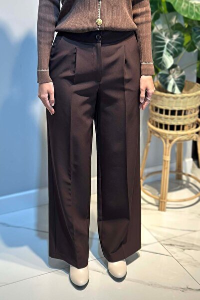 Sentez Wide Leg Palazzo Pants 5578 Brown