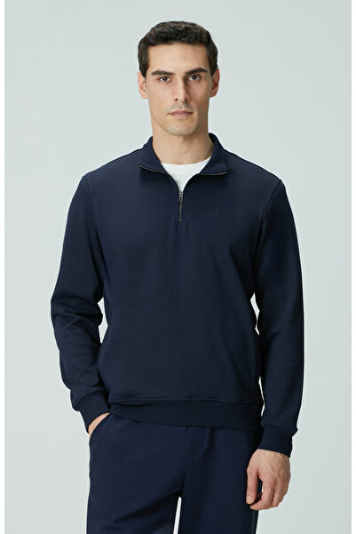 Network Lacivert Fermuarlı Sweatshirt