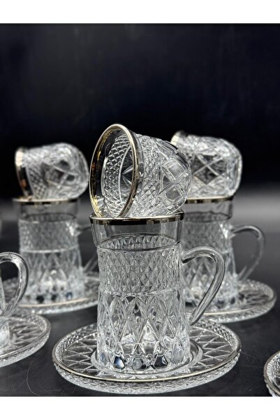 cc bin shihon Crystal glass tea set with saucer and Arabic coffee cup, 36 pieces, for 12 people
