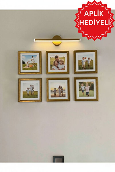 Wooden Factory Baskı Dahil Paspartu Temalı 20x20 Cm(Dış Ölçü) Fotoğraf Çerçeve Seti, Kişiye Özel Duvar Çerçeve Seti