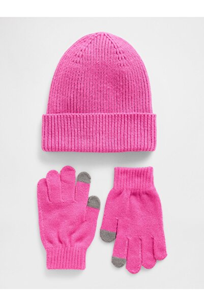 GAP Erkek Çocuk Pembe Çocuk Bere ve Eldiven Seti