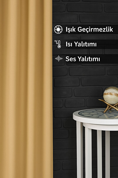 DEVRİM OLİVYA TEKSTİL Lüks 1. Sınıf Özel Dikim Bej Blackout Işık Geçirmez Fon...