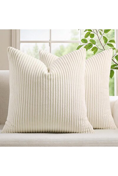 puffiber Kırlent Kılıfları 40x40 cm 2'Li Set Modern Dekoratif Kırlent Kılıfları Yumuşak Kadife Ev Dekorasyonu