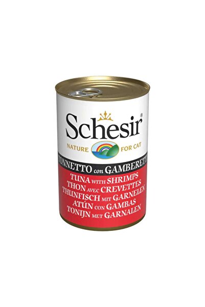 Schesir طعام القطط المعلب الرطب مع التونة والروبيان في الجيلي 140 جرام