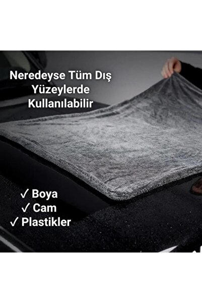 coofbe Profesyonel 60x90CM 1200GSM Ultra Kalın Mikrofiber Araç Kurulama Havlusu Oto Yıkama Bezi Kuru