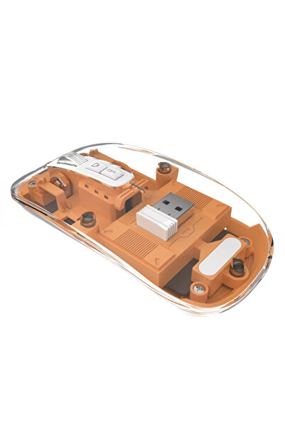yollayenilensin Şeffaf Sessiz Kablosuz Mouse – Bluetooth 2.4G Üç Modlu Şarjlı...