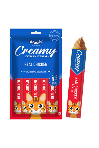 Drools Creamy Real Chicken Lickable Cat Treats 5x15g