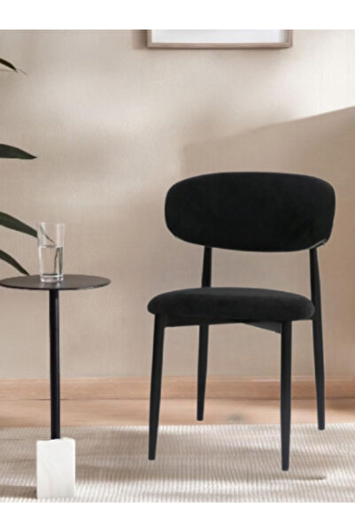 BEC13 Stylish black velvet chair - comfortable modern design